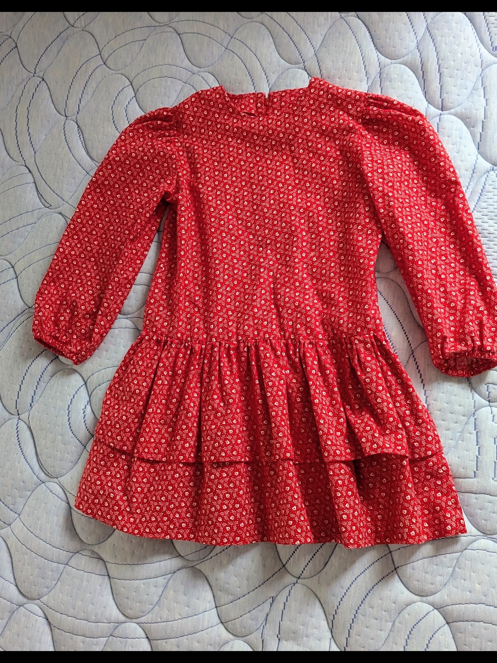 Vintage Kid's Dress Red With Hearts
